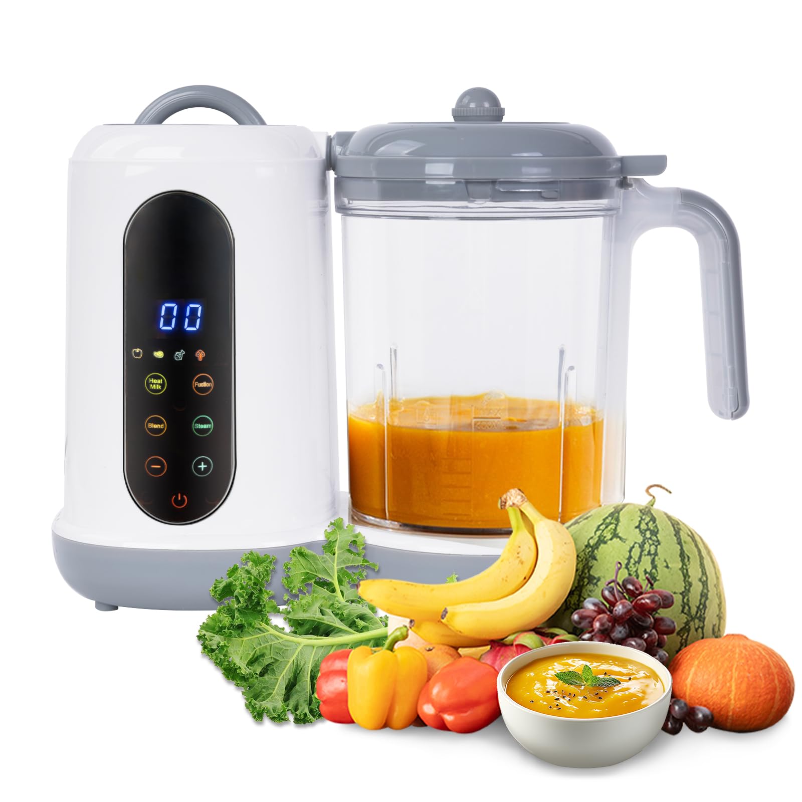 Robot Bébé 4 en 1 Mixeur-Cuiseur, Cuisson Vapeur, Diversification alimentaire Multifonctions, Robot Cuiseur Mixeur Bébé