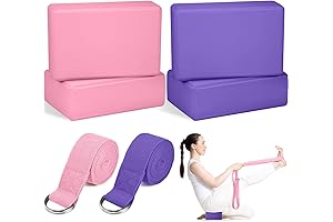 6 Pcs Yoga Block and Yoga Strap: Jexine Fitness Companion for Enhanced Yoga Experience