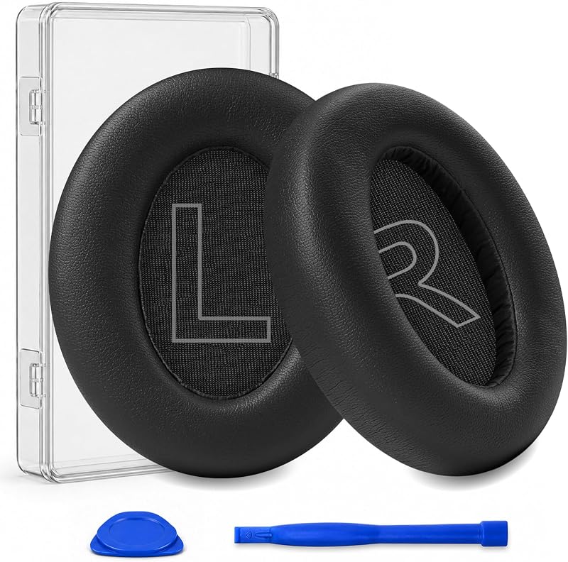 Replacement Ear Pads for Anker Soundcore Life Q20/Q20i/Q20BT/Q20+/Life 2 Headphones, Replcement Earpads Ear Cushions Ear Cups Cover Repair Parts (Black)