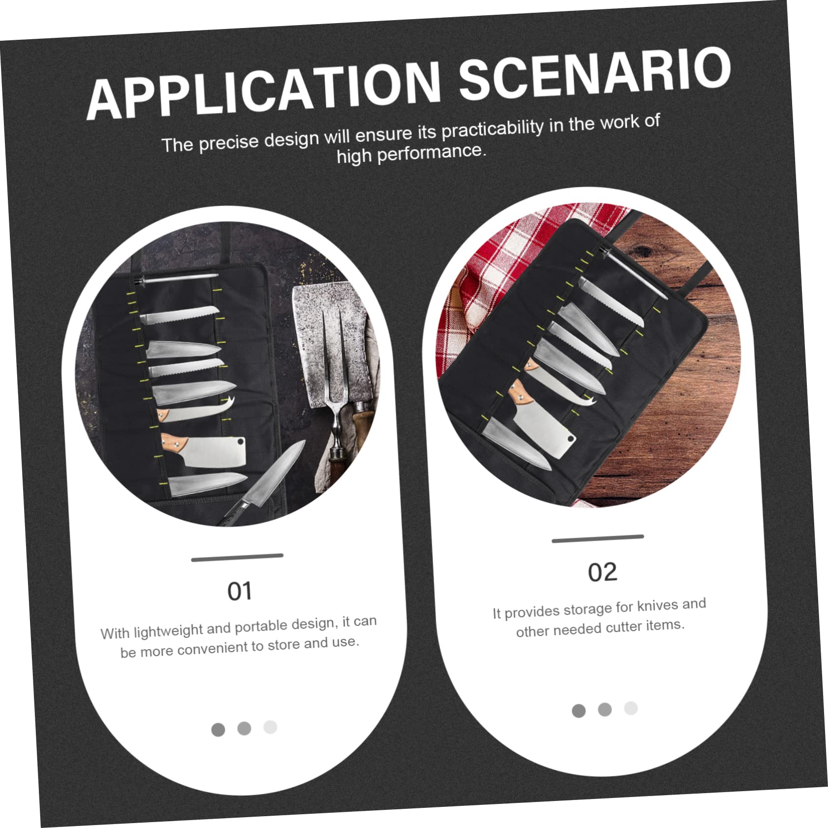 STOBAZA Wear Resistant Knives Bag Portable Chef Knife Roll with Capacity Slots for Convenient Knife Storage Lightweight Organizer for Home Travel Camping and Bbq