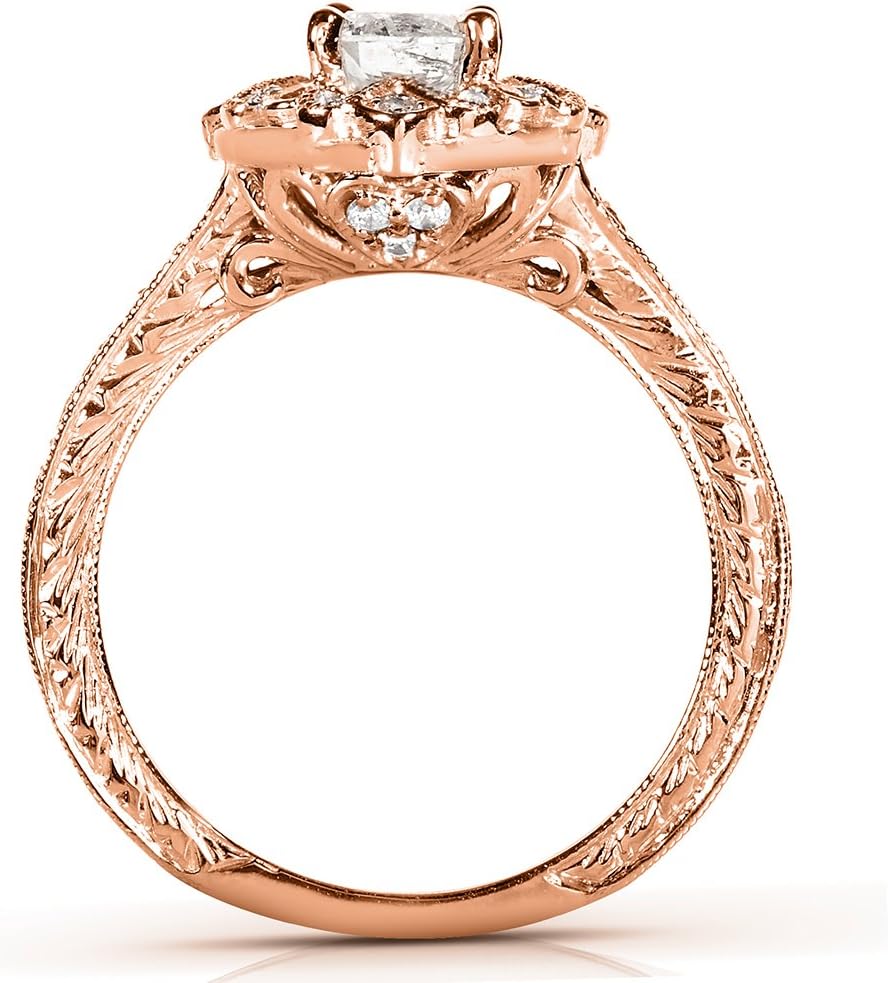 Kobelli Antique Style Diamond Engagement Ring 1/2 carat (ctw) in 14k Rose Gold, Size 8