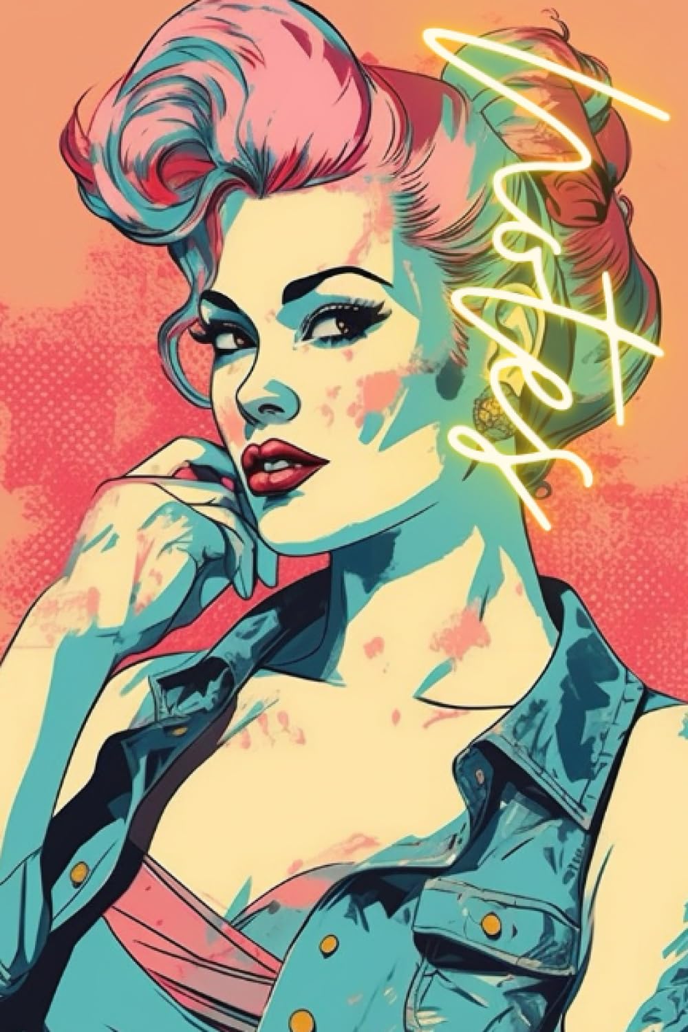 Notes: Pin up, Pop Art,180 page lined Notebook