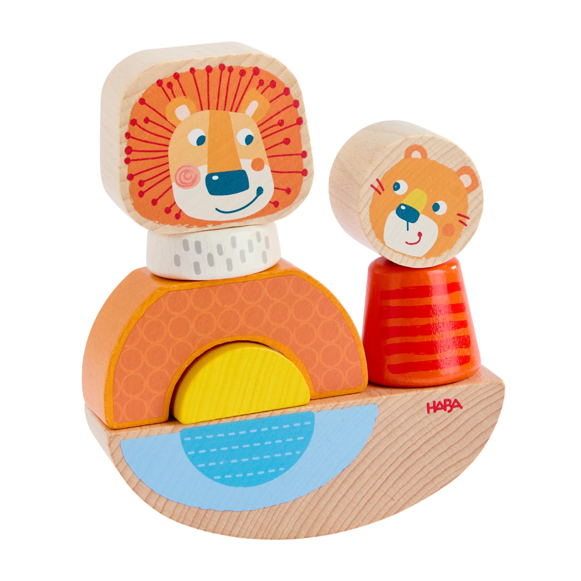 HABA Steckspiel Löwe – Montessori Motorik-Spielzeug aus Holz – Fördert Feinmotorik ab 1,5 Jahren – Babyspielzeug Made in Germany – 2010995001