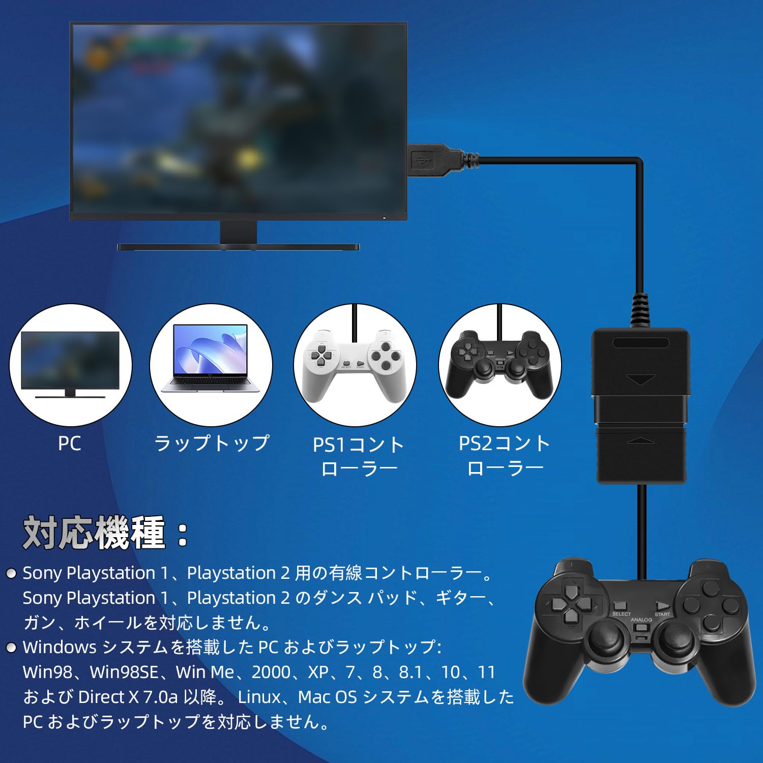 未動作確認】PS用PS本体＆ゲームコントローラー＆コード類／管理番号A2006M