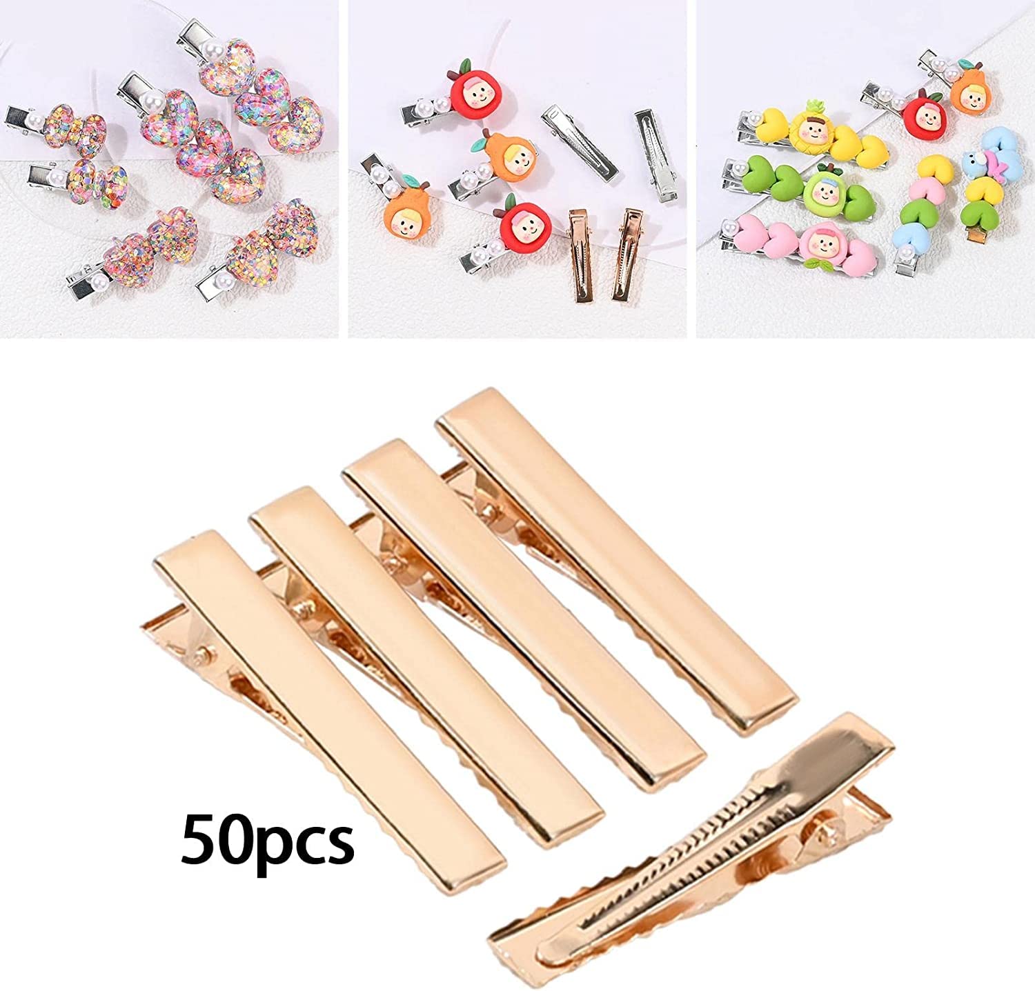 clip per capelli Fermagli for capelli a forma di barretta piatta da 50 pezzi for lo styling Accessori fai da te Archi for parrucchieri Creazione di oggetti artigianali Ragazze Donne,(40mm)