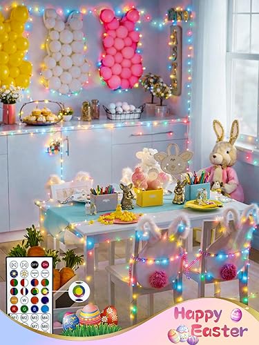 Miniatura 2 de 240 luces LED inteligentes de Navidad que cambian de color controladas por aplicación, cadena de luces RGB parpadeantes impermeables de 95 pies,