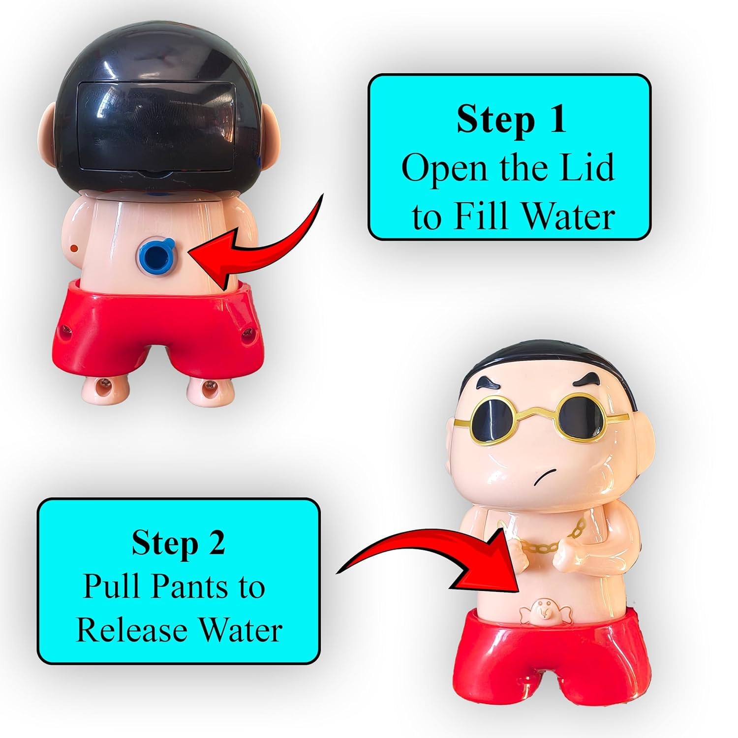 Fun Susu Shin-chan Interactive Mini Water Spray Squeeze Prank Toy, Refillable, Style, for Kids & Adults, Pack of 1 3