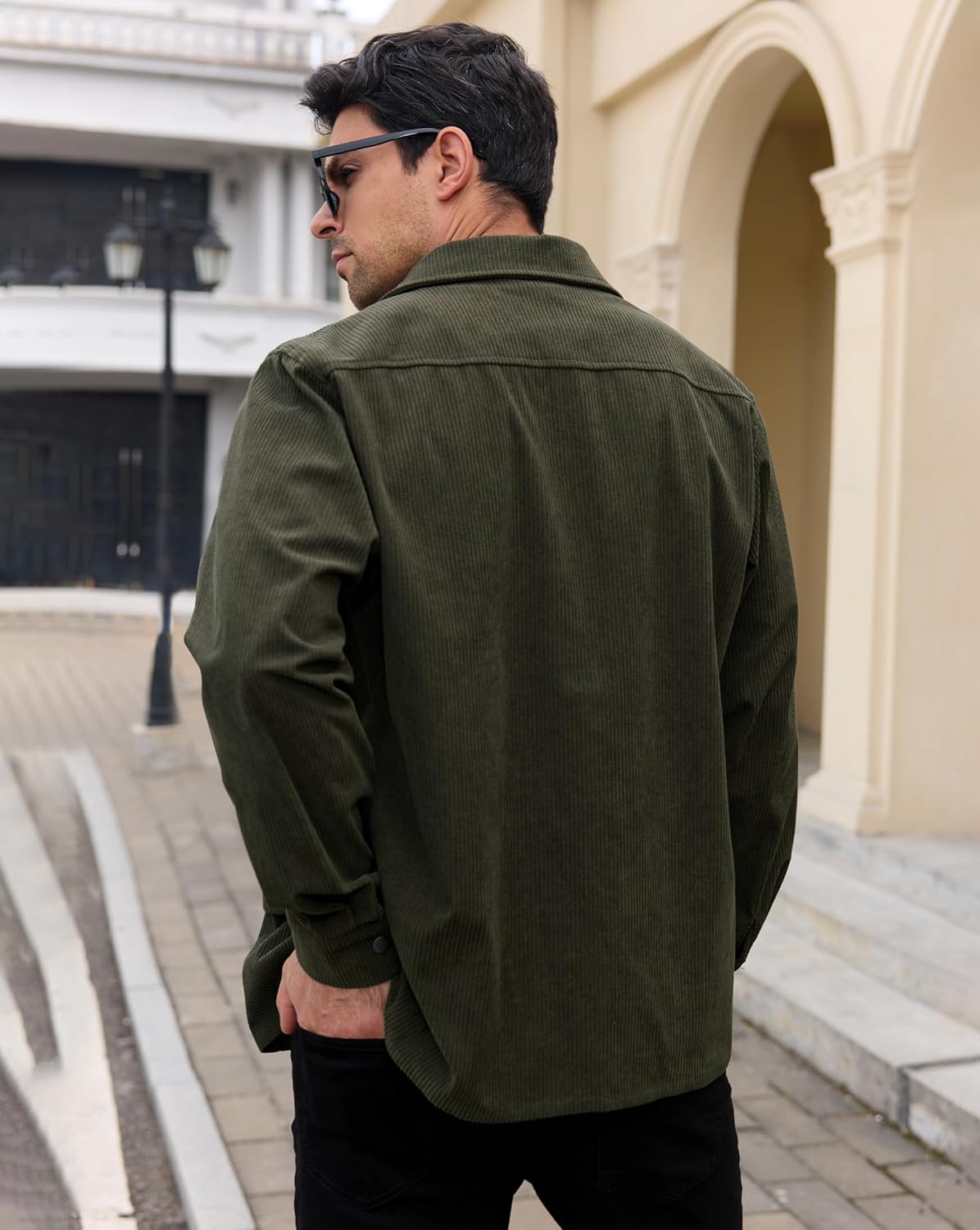 Mens Corduroy Button Jacket Casual Pocket Shirt (S-2XL) - Image 5