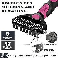 Vista 29 de 3 piezas de cepillo de limpieza autolimpiante, rastrillo de aseo de mascotas y cepillo de baño para perros, gatos y caballos Peine