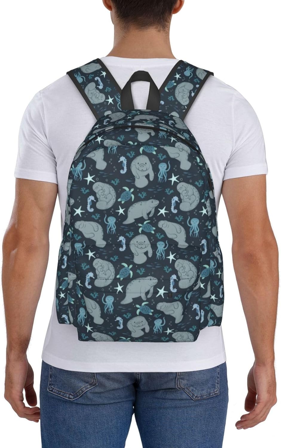 Manatees Backpack Travel Backpack for Women Men Work Laptop backpacks Carry on Backpack Computer Backpack Casual Daypack for Hiking Camping Climbing Gifts