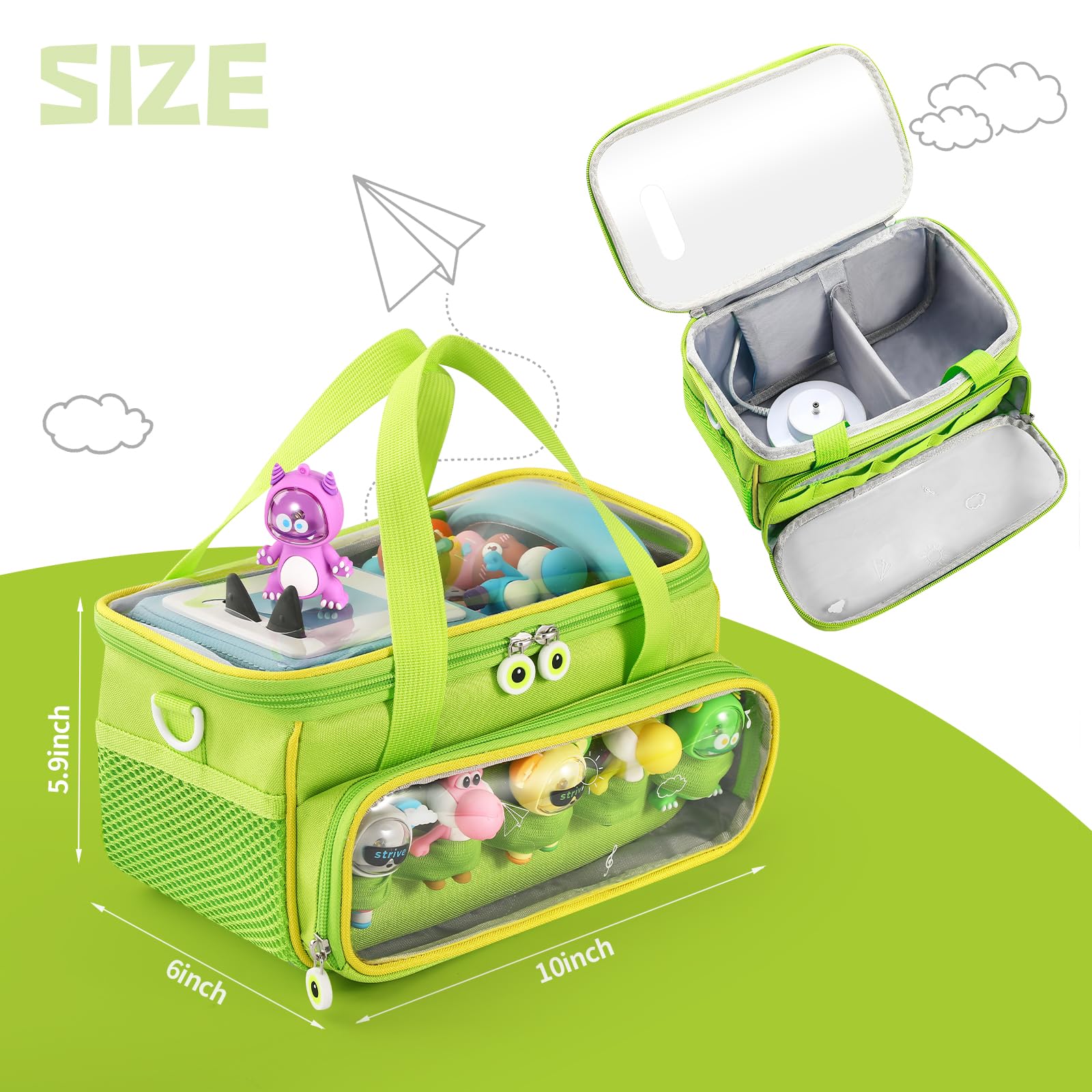 Carrying Case for Toniebox Storage Carrier Bag for Tonie Characters with Shoulder Strap and Handle - Image 2