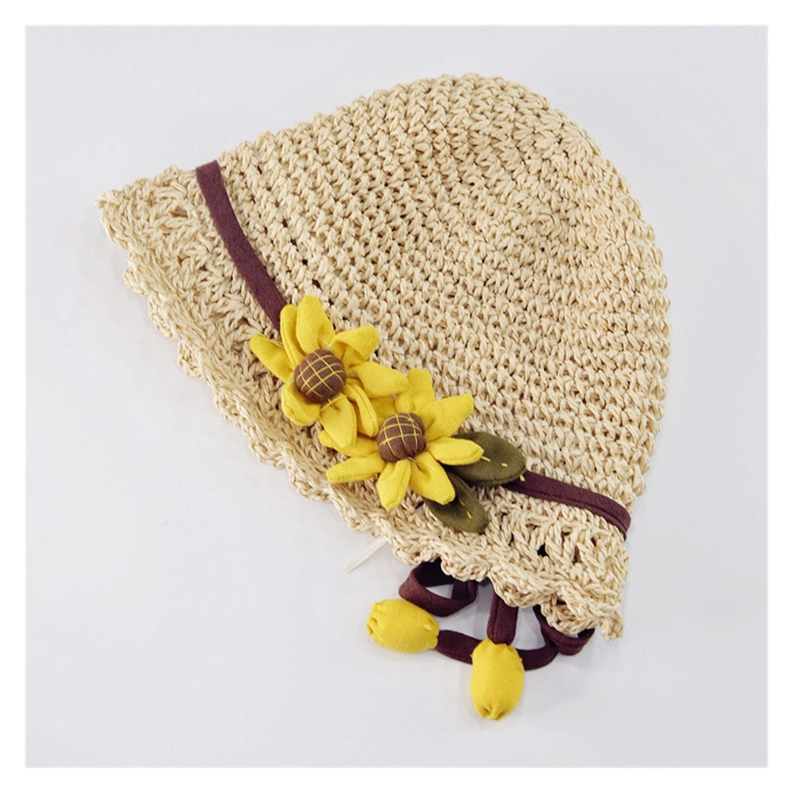 Sombrero de Verano para niños, Sombrero de Paja para niñas, Sombrero de Verano Fino y Transpirable para el Sol, Sombrero para el Sol, Playa, Princesa, Viento, bebé (1 M 2 6Y)