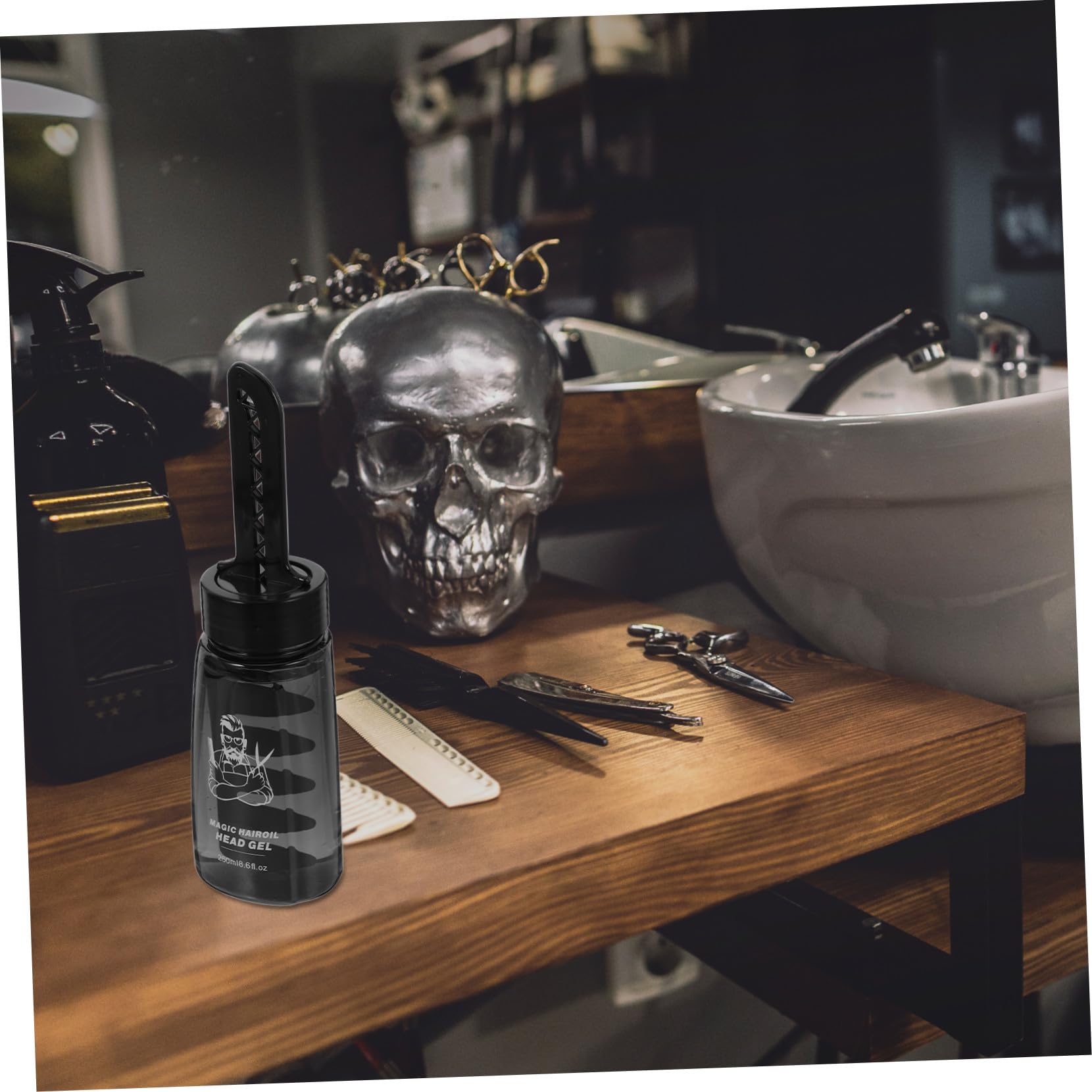 VICASKY 3 Stück Nachfüllbare Haarstyling Gel Flaschen mit Kamm Applikator für Männer Kunststoff 260 ml Portabel für Styling Zuhause