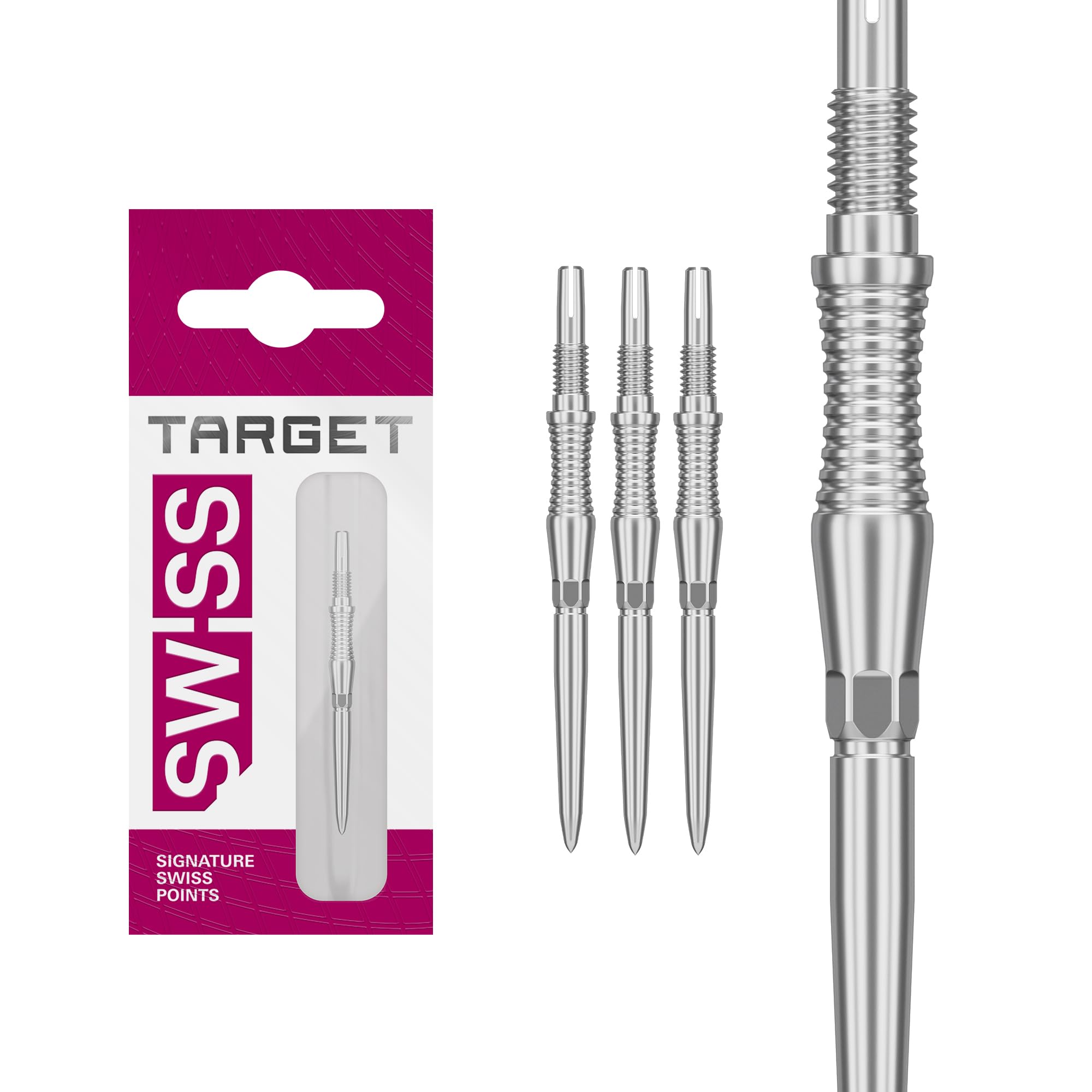 Target Darts Swiss Punte Storm Dart, RST (Set di 3 Punte) 30MM/35MM/42MM – Oro/Argento/Nero | Punte per Freccette, Punte Swiss Storm, Accessori Professionali per Freccette