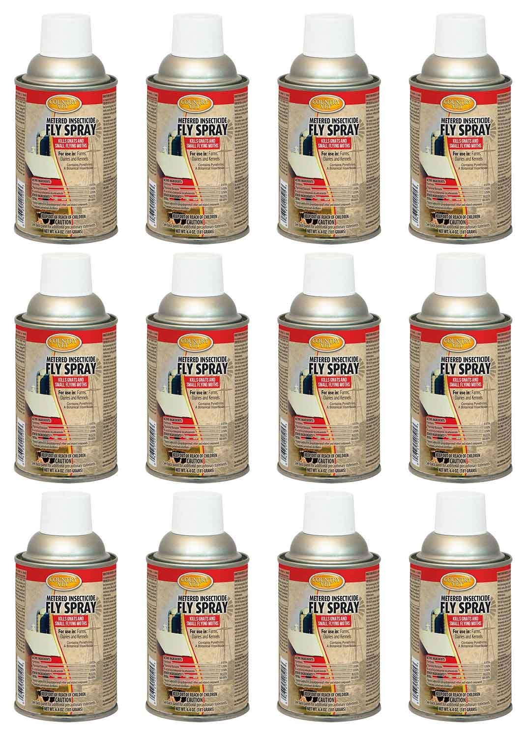Country Vet Metered Insecticide Fly Spray - 6.4 oz (Case of 12) - 342050CVA - Kills GNATS and Small Flying Moths