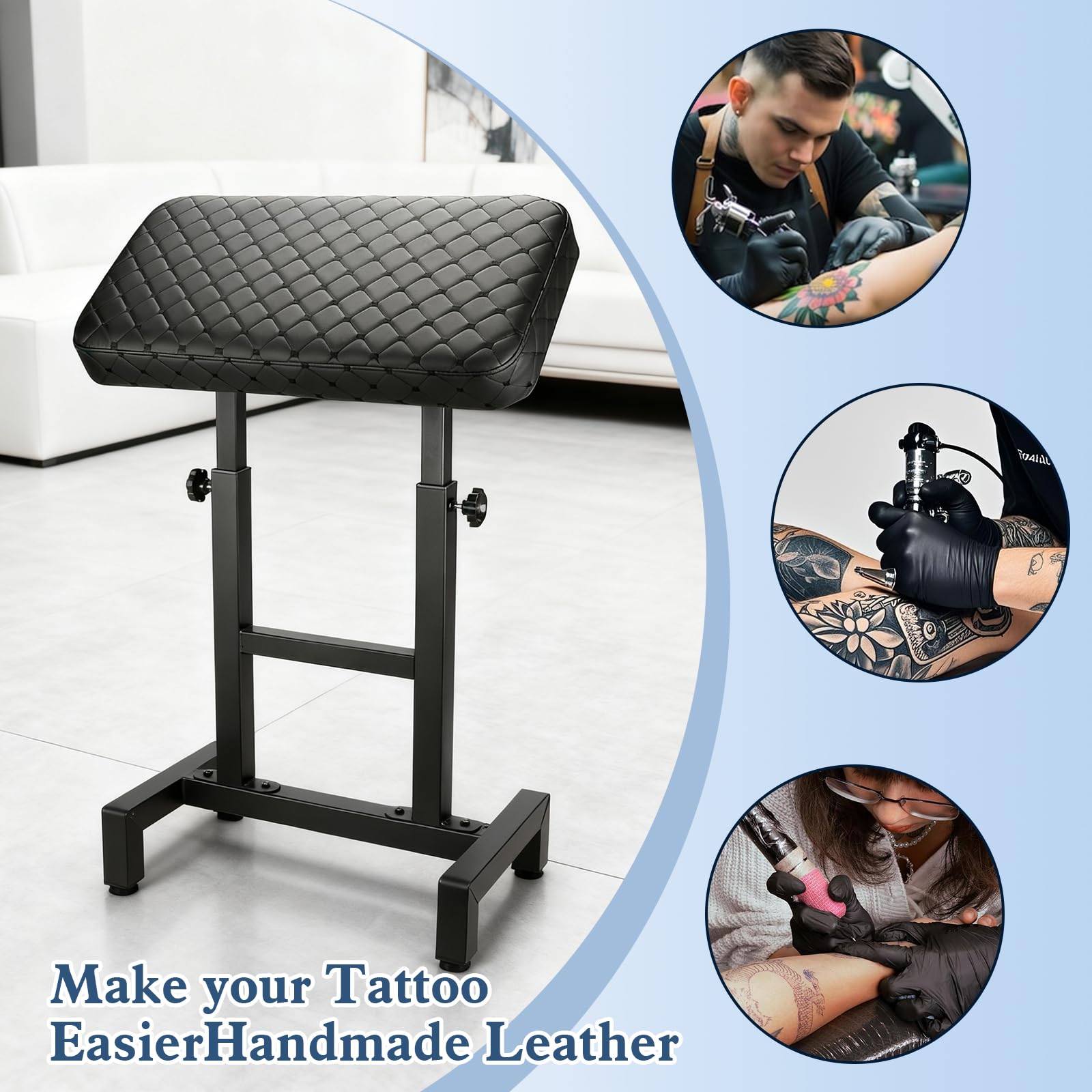 LIROPAU Tattoo Armrest Stand mit Tablett, Höhen und Neigungsverstellung | Tattoo-Armlehne mit rutschfester Unterseite für Studio- und Salon-Tattoos