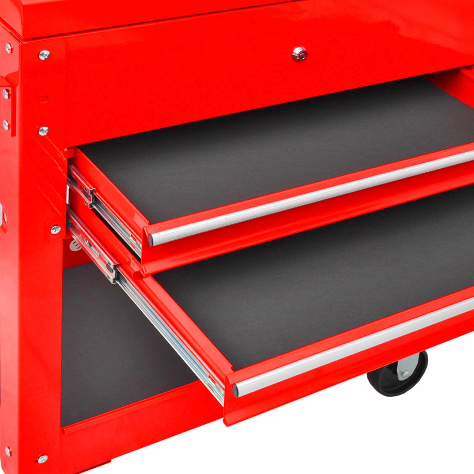 Carrello portautensili rosso in acciaio, 79,5 x 37 x 85 cm, con ruote, mobile e stabile, per officina, casa, garage, cantiere, trasporto e magazzino, pratica soluzione di stoccaggio