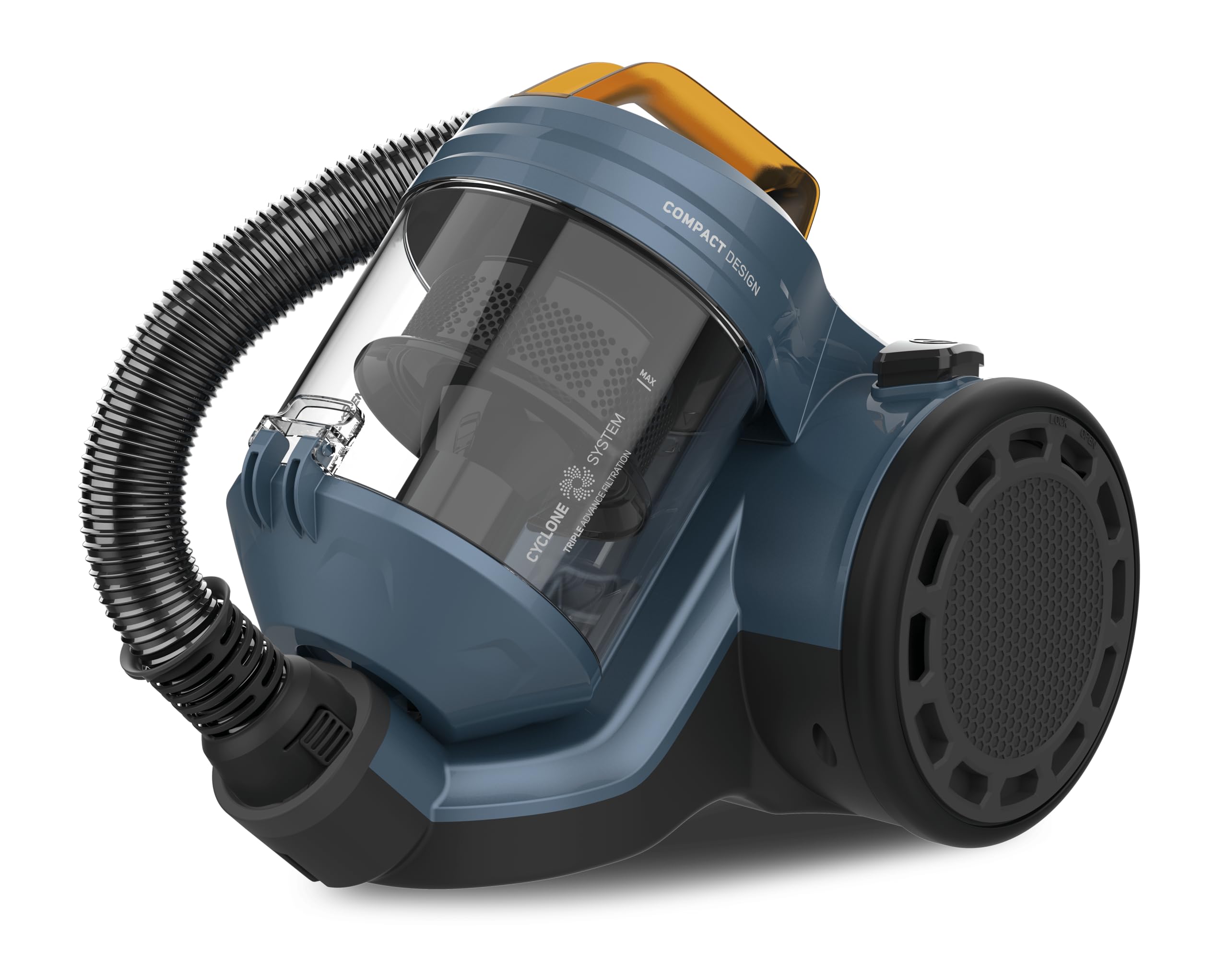 Taurus Homeland Cyclone - Aspirador de Trineo sin Bolsa, 800W, 18Kpa de succión, filtrado ciclónico + Hepa, Zapata depósito 2L, Cable 5m, Zapata Dual Pro Air, Accesorio 2 en 1 Lanza y Cepillo