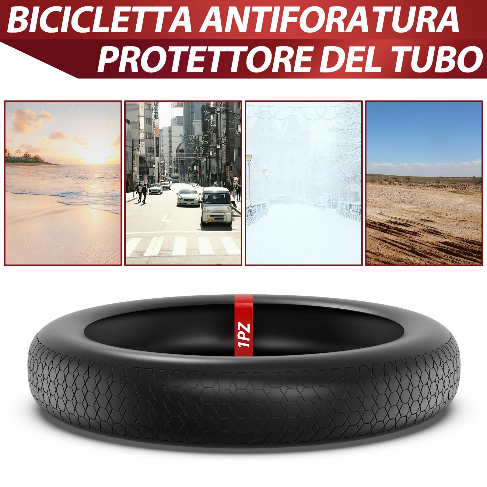 1PZ 20x4,0 Protezione Camera d'Aria per Fat Bike E-Bike, 1 Pezzo | Tire Liner per Pneumatici 20x4.0, Protegge la Camera d'Aria da Spine e Forature, per MTB e Bici Elettriche