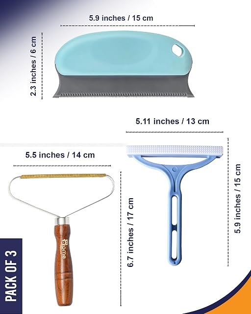 Foto 2 de 8 de 3 piezas de afeitadora de tela de doble cara con mango ergonómico elegante