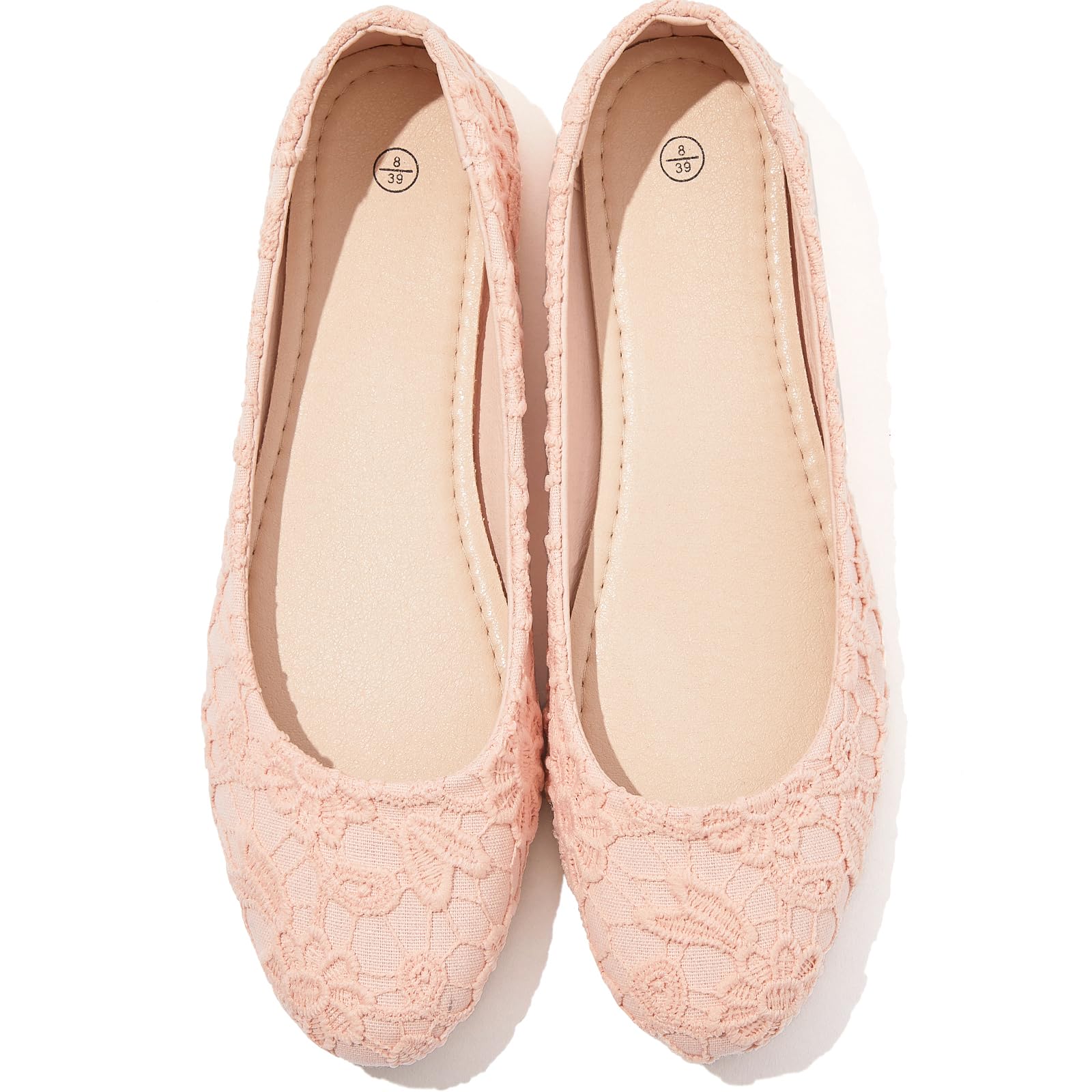 Dress Shoes for Women Round Toe Flats Shoes Lace Ballet Flats Dressy Comfortable Foldable Flats Low Heel