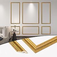 Vista 13 de Art3d Juego de 6 piezas de molduras de pared precortadas, paneles de wainscoting listos para armar para decoración de paredes interiores, sala