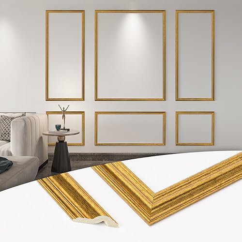 Miniatura 13 de Art3d Juego de 6 piezas de molduras de pared precortadas, paneles de wainscoting listos para armar para decoración de paredes interiores, sala de