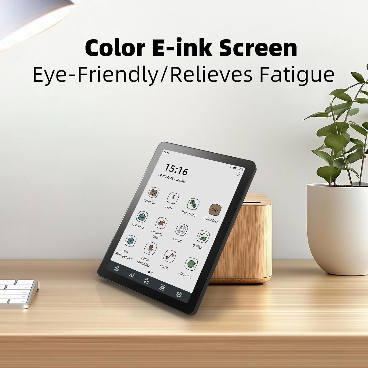 Bigme B6 Color Ebook Reader, 6 Inch E-Paper Tablet, 4GB+64GB Storage, Android 14, Black
