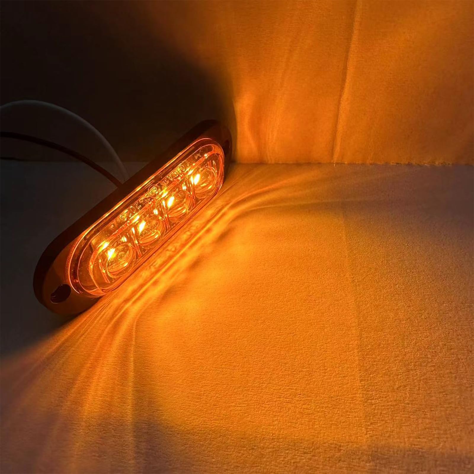 10PCS Luci di Posizione Laterali 4 LED 12-24V - Luci Indicatrici per Rimorchio Angolo, Posizione 3000k Luci di Avviso Universali Impermeabili per Camion Roulotte Autocarri Autobus (Giallo)