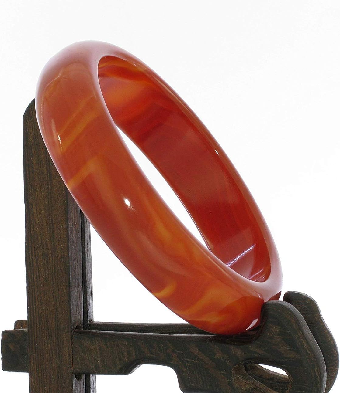 2.6" China Certified Nature Red Chalcedony Jade Women's Bangle Bracelets