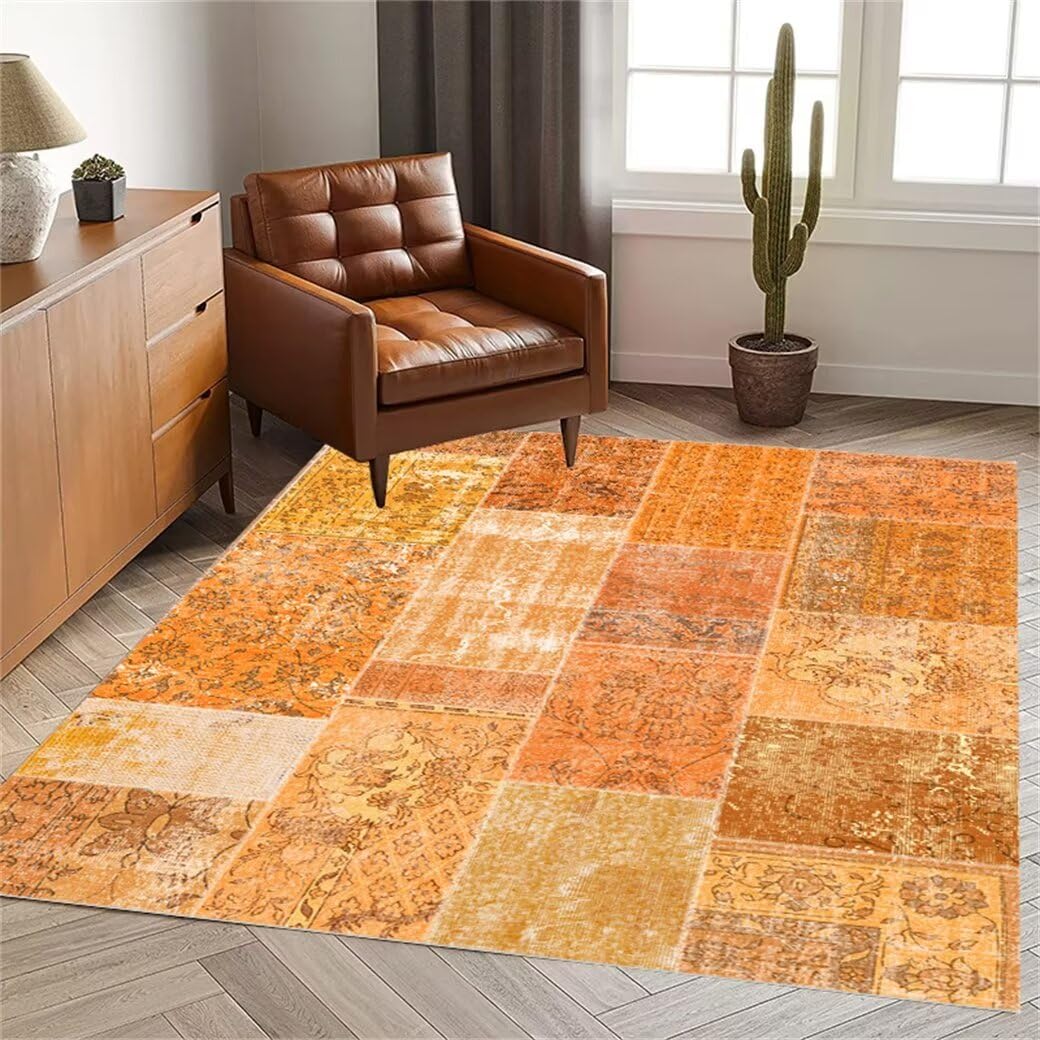 Tapis chambre garçon jaune et rétro pour créer un coin ado