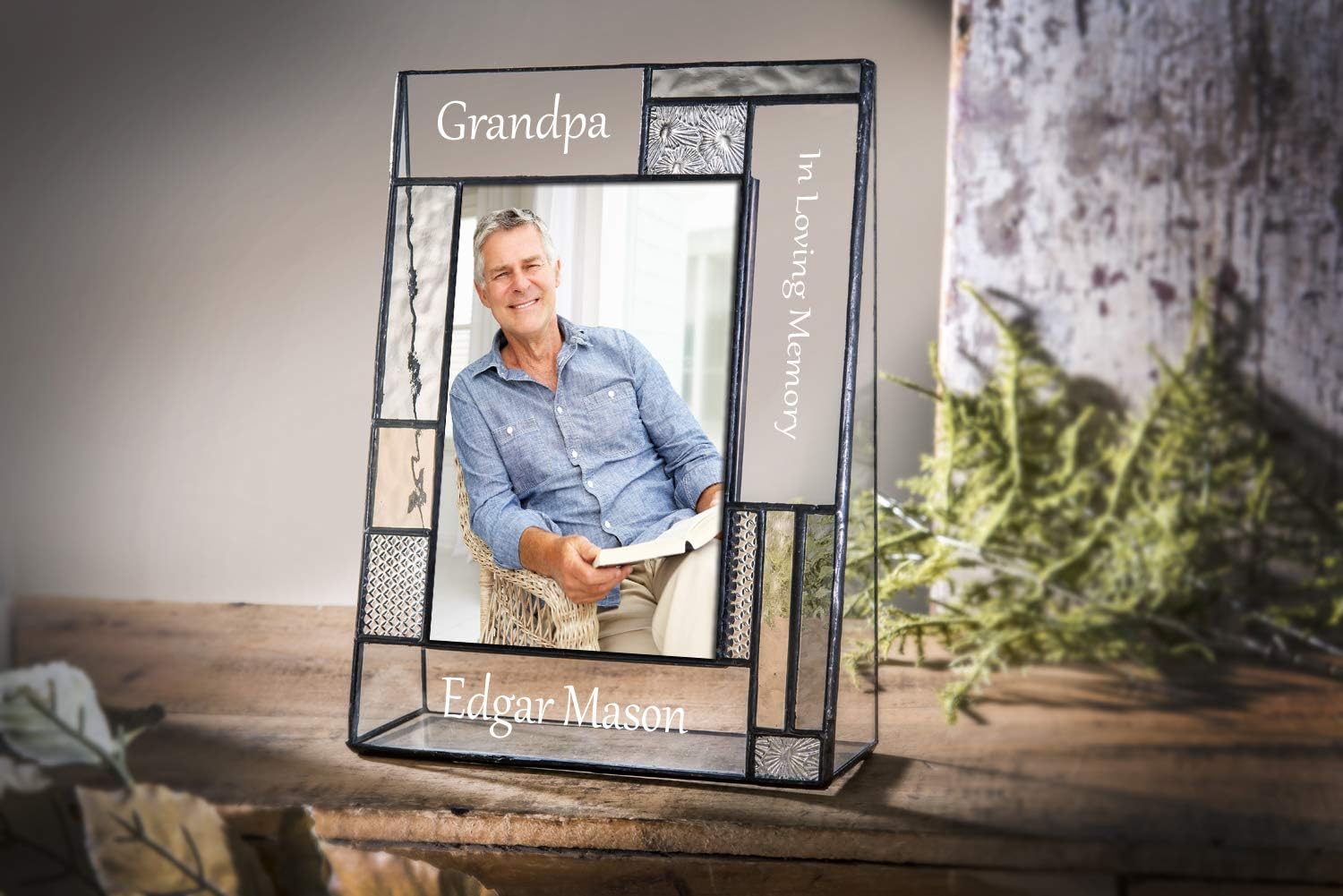 Memorial Picture Frame Personalized Engraved Glass Keepsake 4x6 Photo Remembrance Bereavement Funeral Sympathy Pic 392-46V EP634