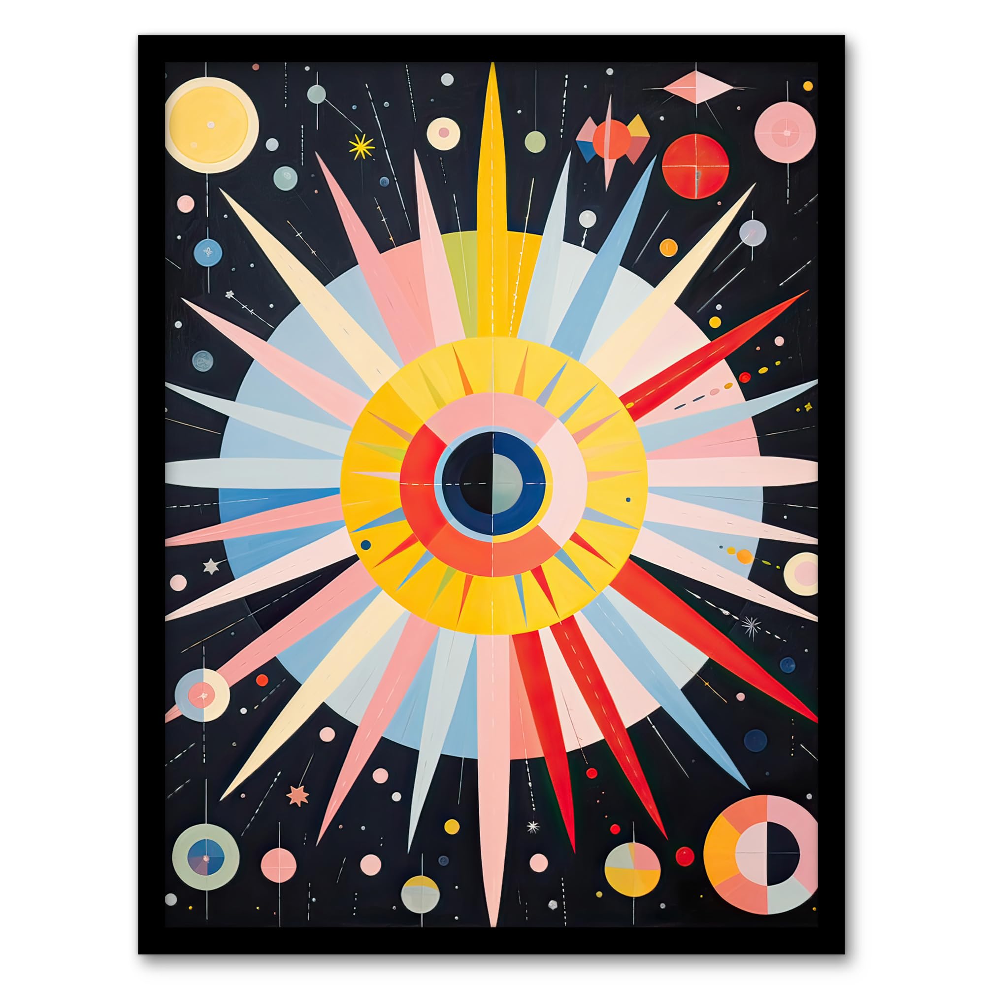 Artery8 Celestial Navigation Hilma af Klint Style Abstract Oil Painting Planetary Cartography Artwork Framed Wall Art Print A4