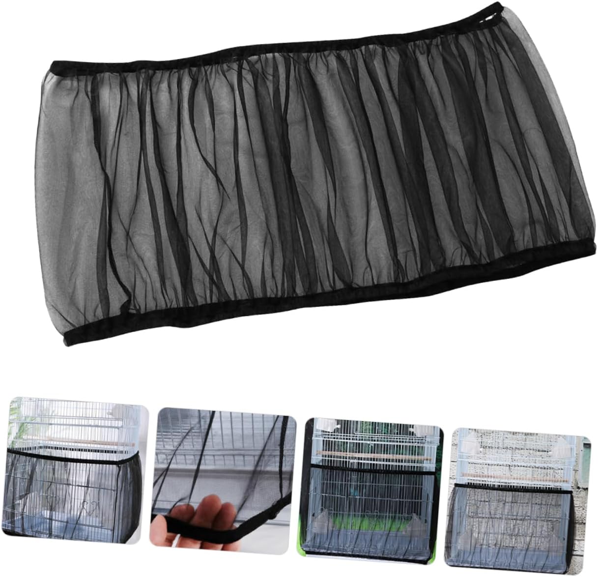 Abaodam Birdcage Mesh Cover for Parrots Breathable Indoor Cage Protector Fit Easy to Wash Prevents Mess Height Circumference
