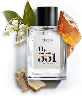 Noteworthy n,551 Amber Sunset Eau De Parfum – Lily of the Valley, Amber, Sandalwood | Sophisticated, Warm Fragrance for Any Occasion | Long-lasting Unisex Perfume for Women & Men (100ml)