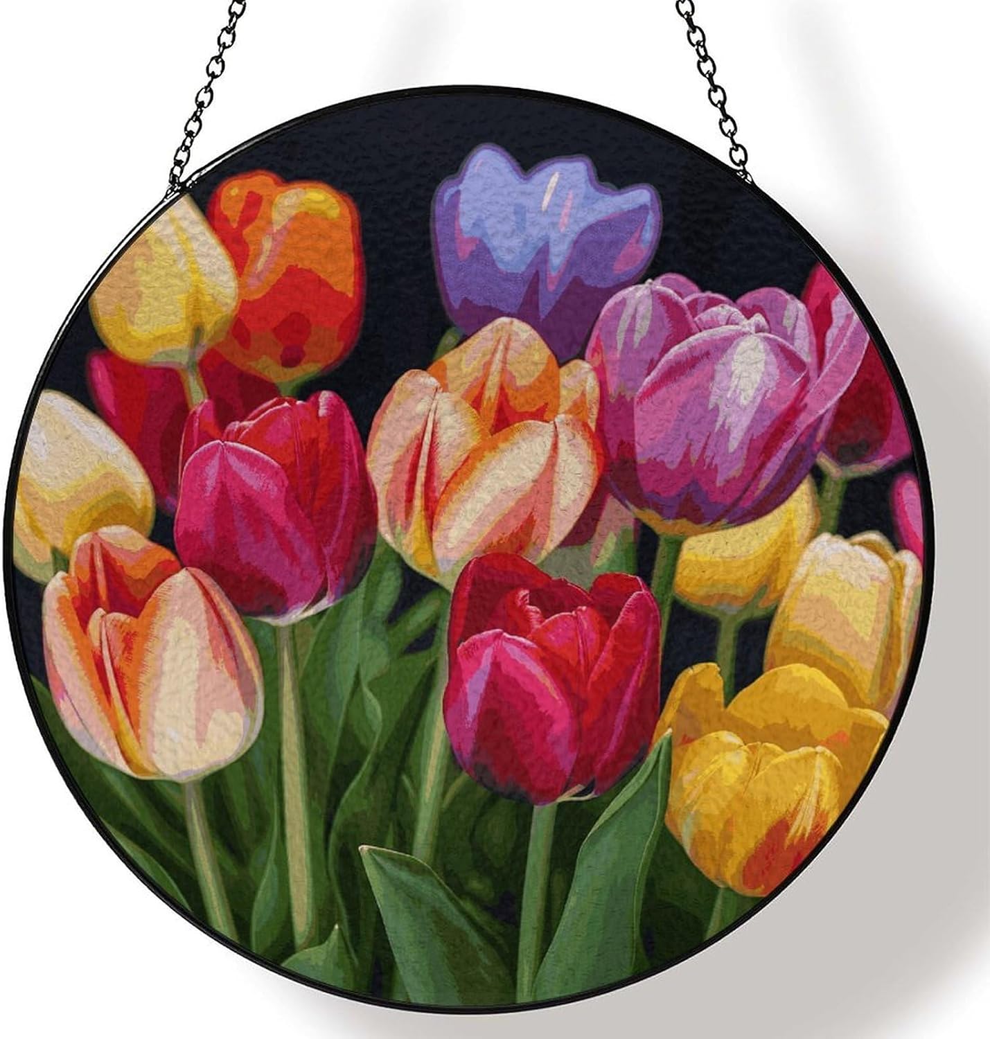 Stained Glass Hanging Sign Suncatcher, Flower