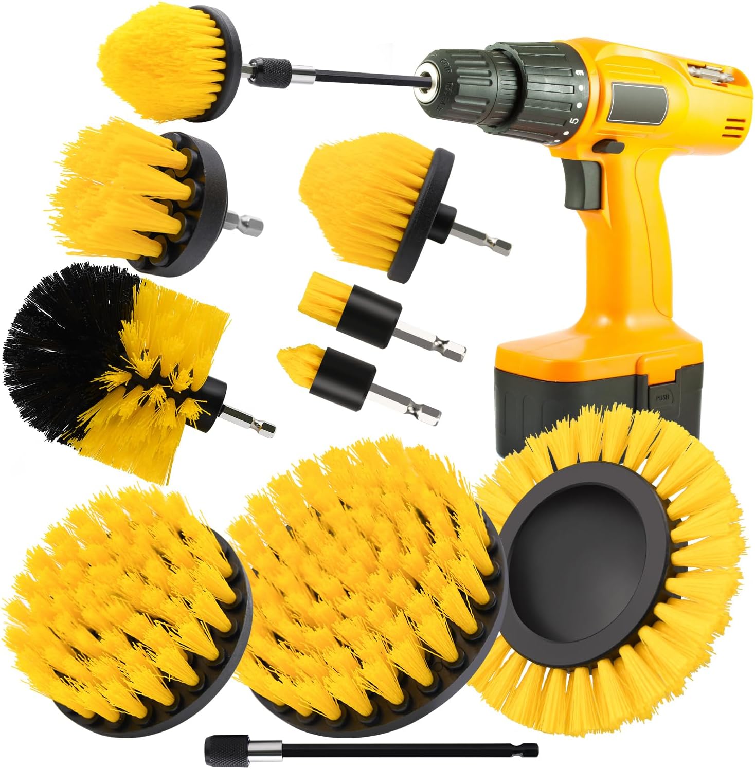 9/19/34/49pcs Drill Brush Attachment Set, Power Scrubber