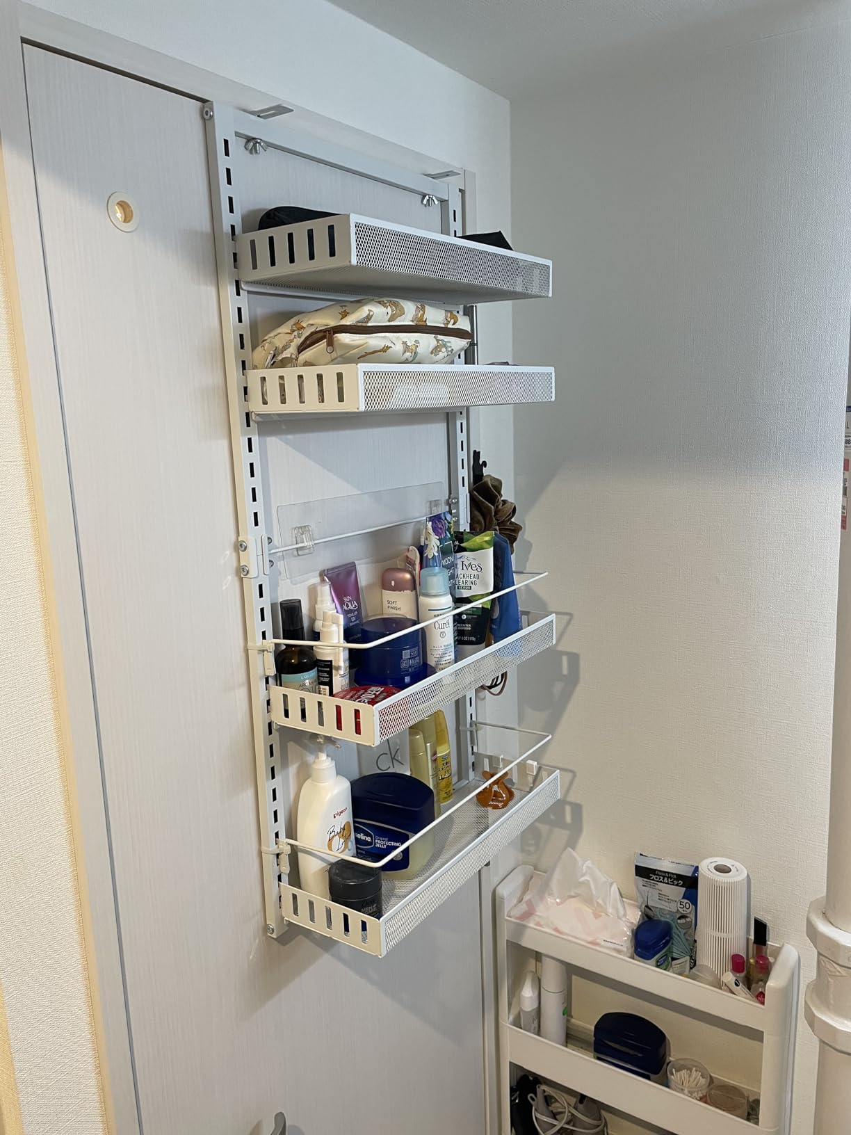 Amazon.co.jp: RAKU Over The Door Storage Rack, No Drilling, Hanging ...