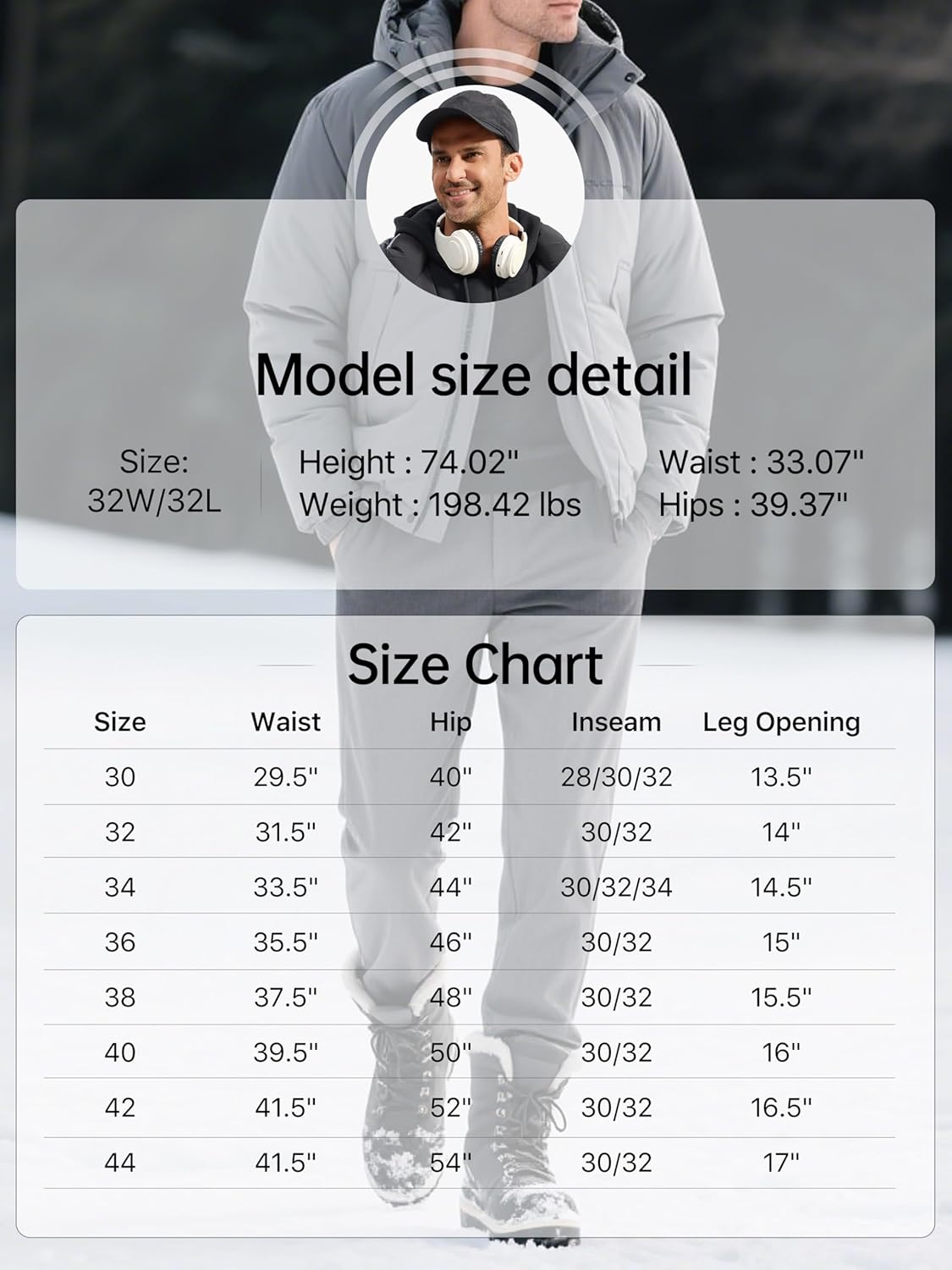 FREE SOLDIER Men's Fleece Lined Winter Pants Waterproof Warm Sweatpants Athletic Thermal Pants - Image 8