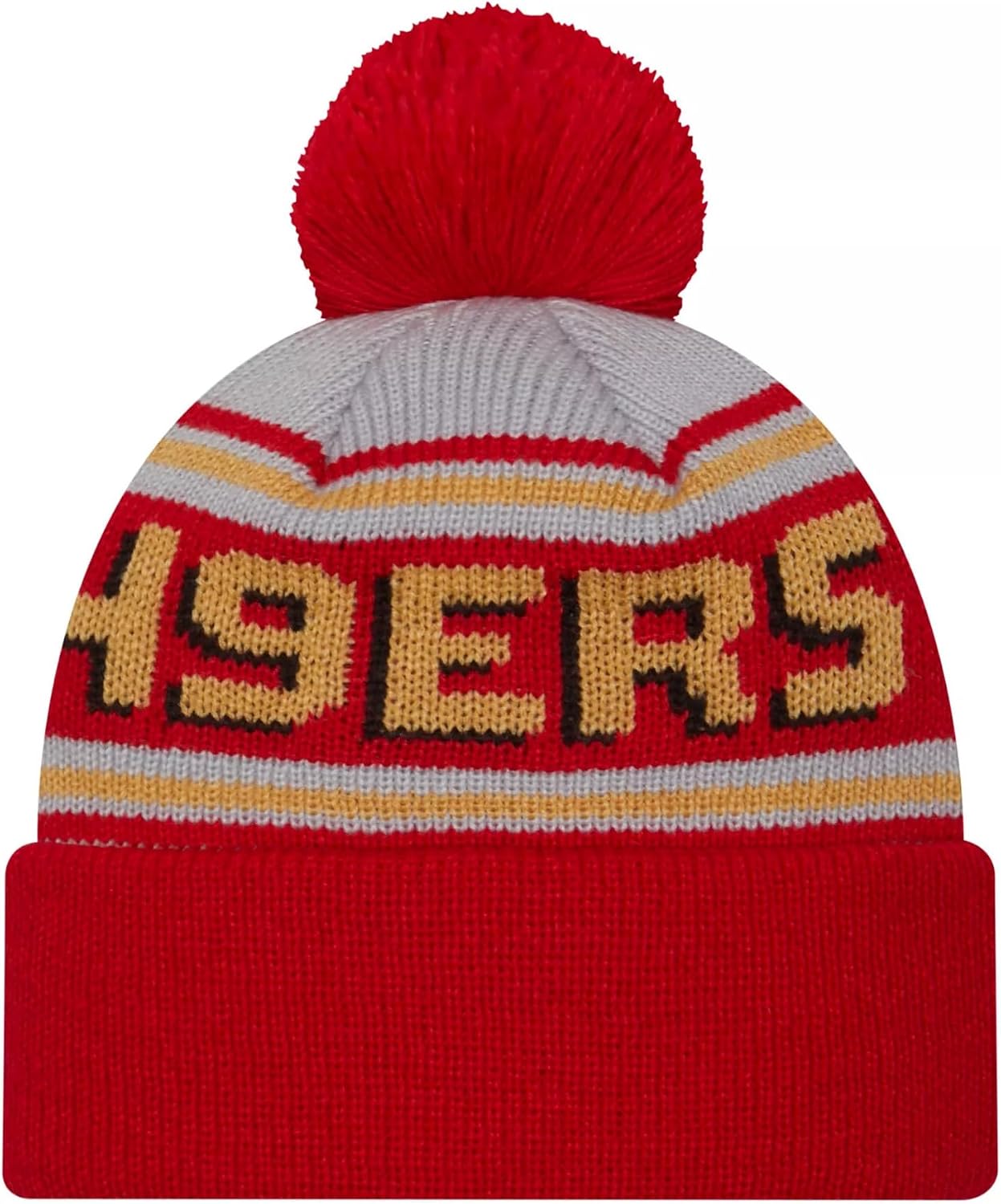 New Era Cuffed Football Knit Cheer Beanie Hat with POM POM - NFL Winter Knit Toque Cap