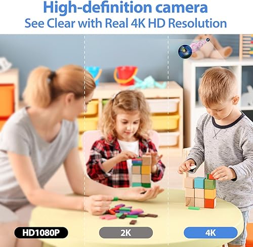 Miniatura 3 de Mini cámara oculta Full 4K HD, módulo DIY, control remoto inalámbrico, pequeña cámara de niñera con tarjeta SD 64G gratis, equipo de vigilancia