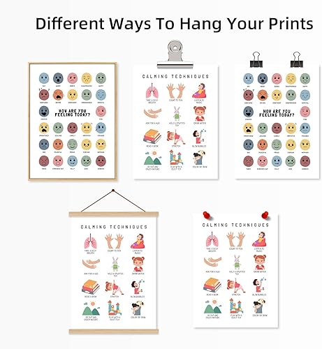 Miniatura 7 de Cuadro de sentimientos para pared, lienzo de emociones tranquilas, decoración de pared para niños, impresiones de salud mental, arte de pared,