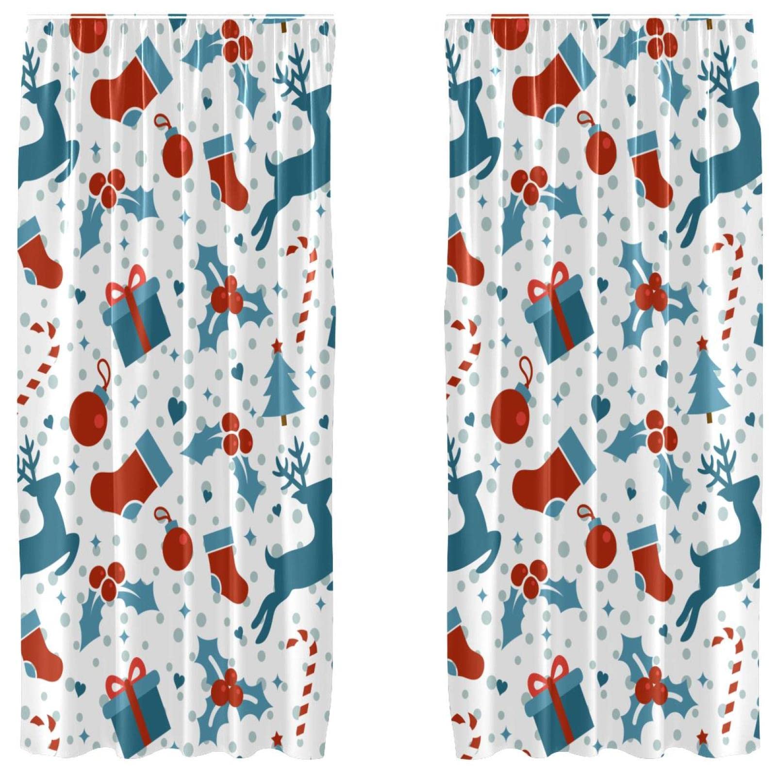 Decoración de Navidad para salón con cortinas de dormitorio de 55x84 pulgadas
