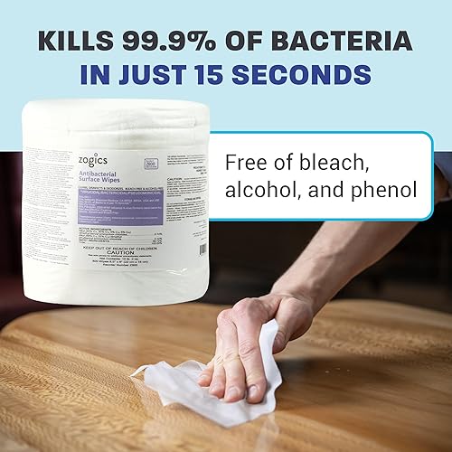 Miniatura 2 de Zogics Toallitas antibacterianas  Toallitas desinfectantes para desinfectar y limpiar superficies y equipos, toallitas de limpieza antibacterianas