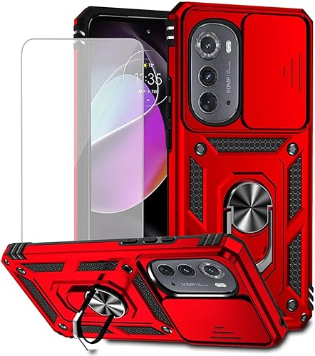 Miniatura 9 de Funda para Moto Edge 2022Motorola Edge 2022 5G UW XT2205-1 con protector de pantalla de vidrio templado y cubierta para cámara deslizante, anillo