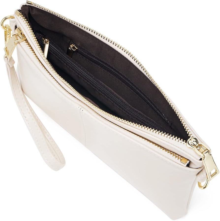 Triple Zip Small Crossbody Bag Lightweight Purses Vegan Leather