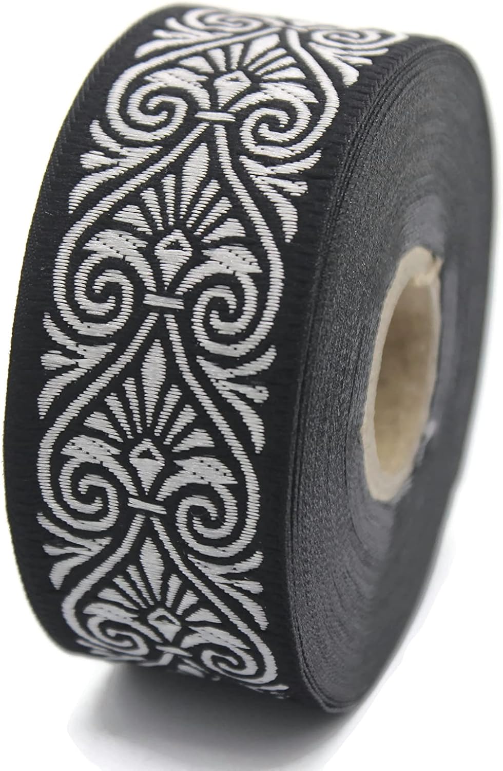 11 Yard Spool 1.37 inches Wide Black Silver Heart Jacquard Ribbons Heart Embroidered Ribbon Jacquard Trim Ribbon Trim Trimming Sewing Trims 35071
