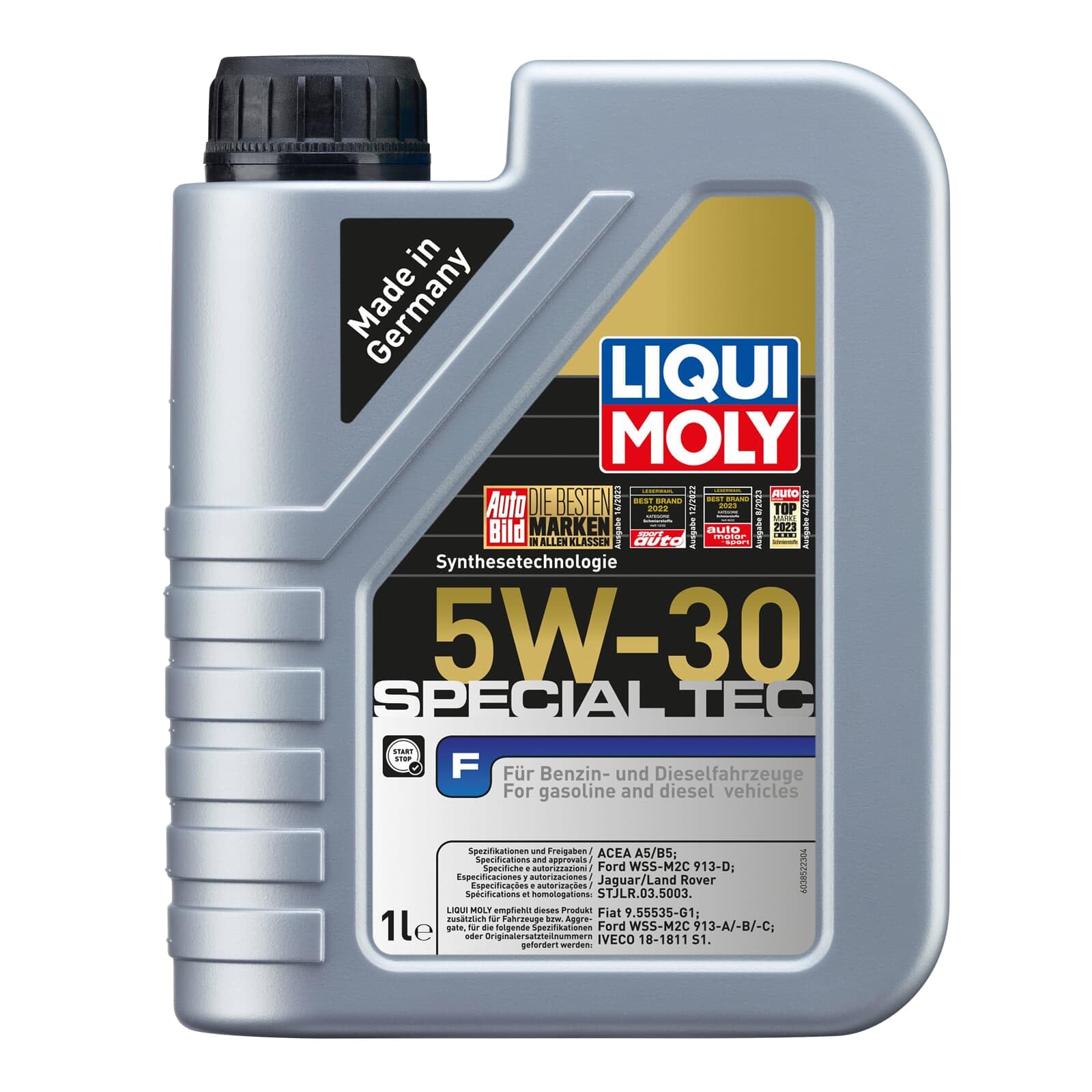 LIQUI MOLY Special Tec F 5W-30 | 1 L | Synthesetechnologie Motoröl | Art.-Nr.: 3852, farblos