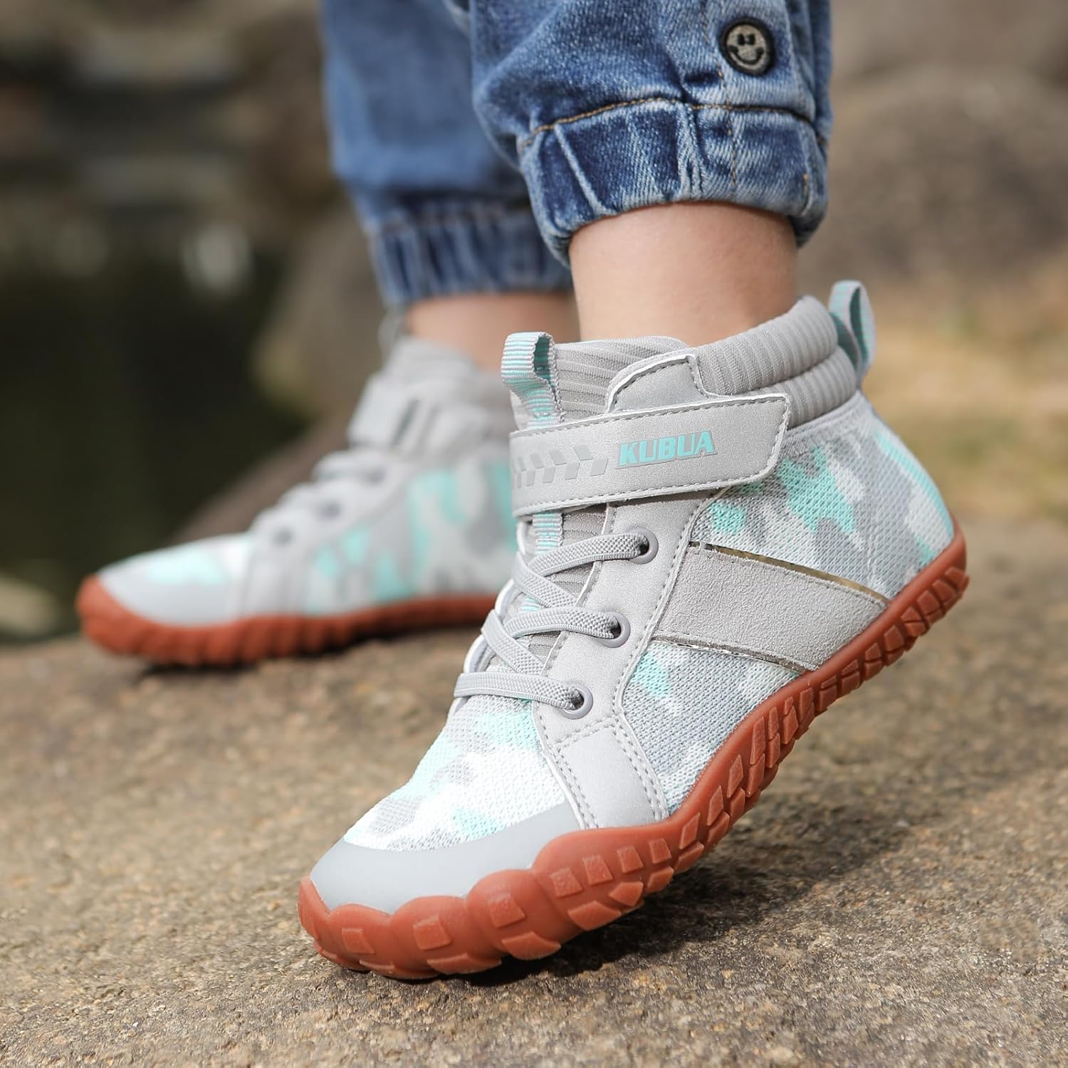 KUBUA Kids High Top Barefoot Shoes Boys Girls Minimalist Sneakers Lightweight Comfort Zero Drop Shoes Toddler Little Big Kid - Image 2