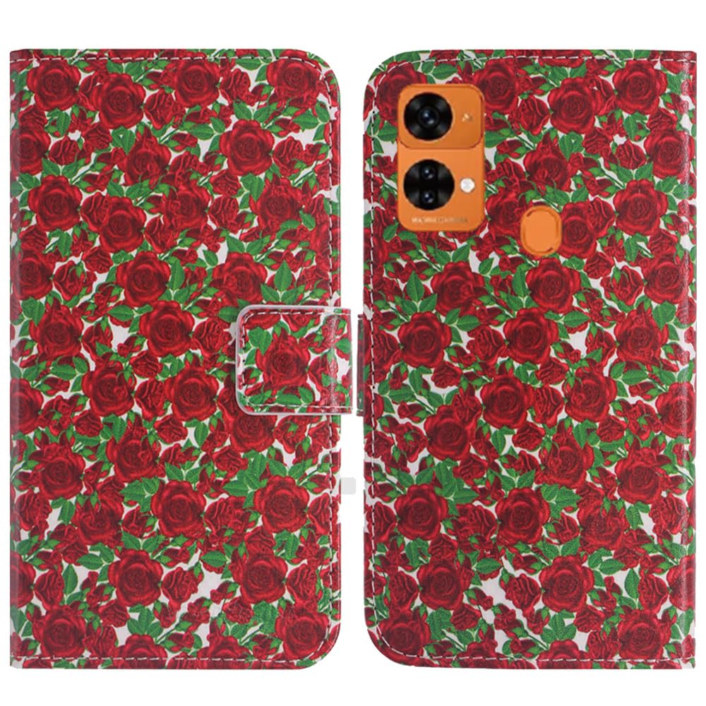 TienJueShi Rose Fiore Stand Portafoglio TPU Silicone in Pelle Cellulare Caso Case Copertina Custodia Protettiva Cover PerOukitel C50 6.8 inch